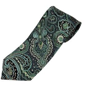 Paisley Pattern Necktie | Teal/Black